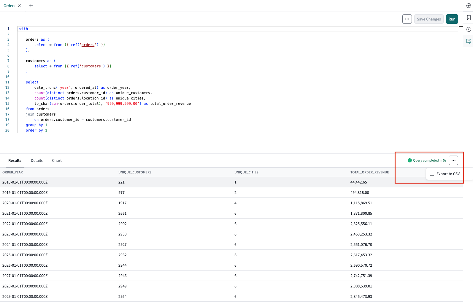 Query page Export to CSV Query page Export to CSV